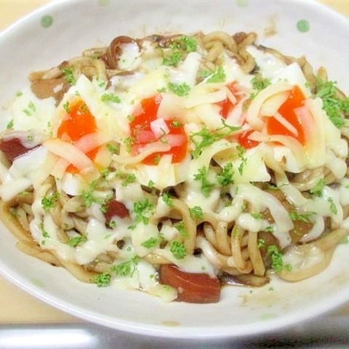 カレーリメイク☆とろけるチーズカレーうどん